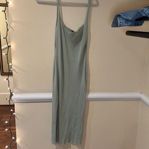 Light Green Ribbed Dress